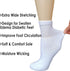 Women's Diabetic Socks, Soft Breathable Moisture Wicking, Extra Wide Non-Binding, 4 Pairs, White, Size 9-11
