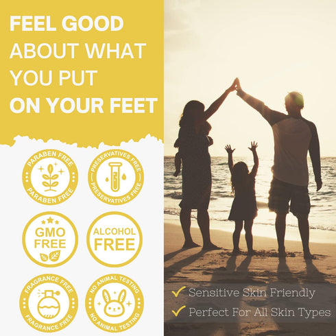 Yellow Bird Natural Foot Cream, Organic Athlete’s Foot Balm, Moisturizer for Heel Care & Callus Treatment