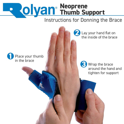 Rolyan Neoprene Thumb Support Wrap, Wrist Compression Sleeve, Large Right, Maximum Hand Function Brace for Sprains