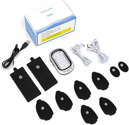 Dual Channel TENS EMS Unit with Large Screen, 24 Modes, 36 Levels Intensity Muscle Stimulator for Pain Relief with 10