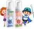 Toddler Foam Toothpaste with Low Fluoride for U Shaped Toothbrush, Foaming Dental Care for Kids (Strawberry+Blueberry)