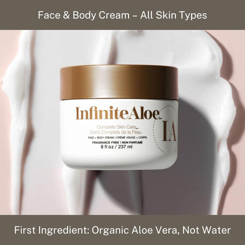 InfiniteAloe Complete Skin Care - Aloe Vera Powered Face and Body Cream for Dry Skin Relief, 2 oz