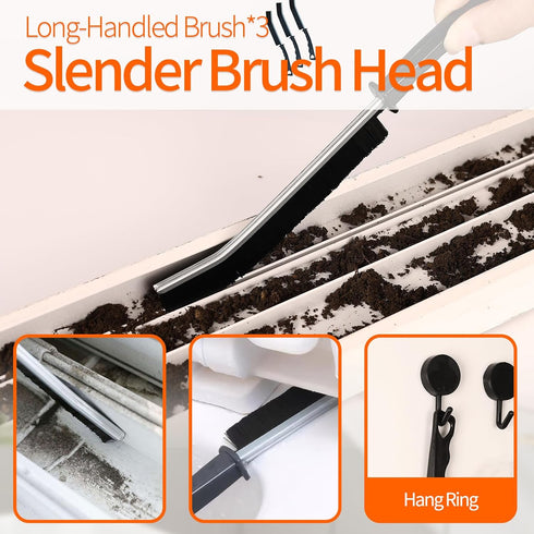 Set 14 Window Track Cleaner Tools - Pcs Window Groove Cleaning Brush Kit, Crevice Cleaning Brush for Sliding Door