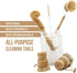 TRESSTONES Set Natural Bamboo Dish Brush with Holder - Eco Friendly Wooden Dish Brush