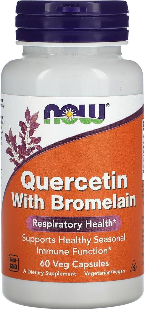 NOW Quercetin with Bromelain, 60 Veg Capsules