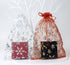 SUNGULF 100pcs Organza Pouch Bag, 6"x9" Drawstring Gift Candy Bag for Jewelry Party Wedding Favor (Red Snowflake)