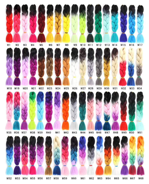 Jumbo Braiding Hair Ombre Braiding Hair Extensions Synthetic Twist Braids Crochet Synthetic Fiber for Twist Braiding Hair Extension(5Pcs/Lot Blue/White/Red-Orange Red)