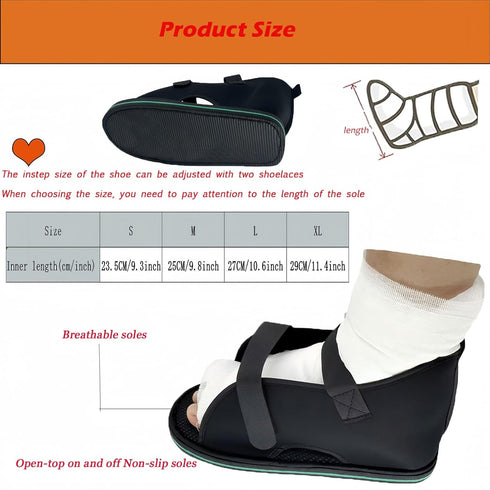 Yodilala Adjustable plaster shoes postoperative shoes, medical walking shoes with Magic sticker, suitable for foot
