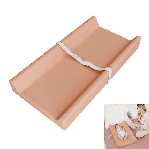 Montesy Water Resistant Baby Diaper Changer Mat Wipeable PU Leather Changing Pad with Strap for Easy
