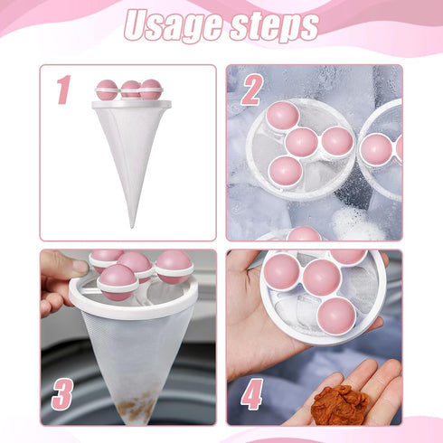 3PCS Floating Hair Filtering Mesh Removal, Reusable Pet Lint Removers for Washing Machine, Lint Catcher for Dog Cat Hair
