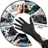 Black Disposable Nitrile Gloves, Latex & Powder Free, 6-Mil, 100 Count, Textured, Mechanic Wearing, Cleaning