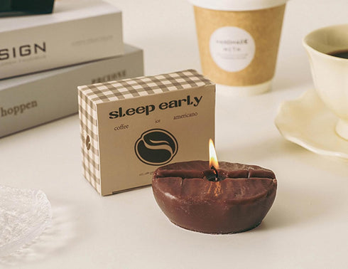 T-shin Candle,80G Coffee Bean Shaped Scented Handmade Lovely Coffee Aroma Soy Wax Decorative Candle for Table Photo