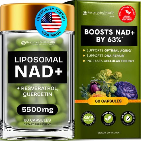 NMN Supplement Alternative, High Absorption NAD, Resveratrol, Berberine, 60 Capsules