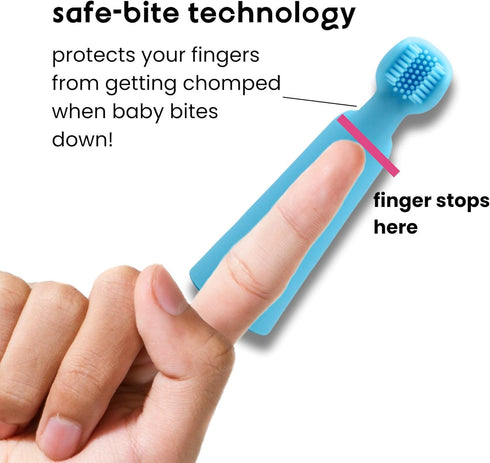 oogiebear Baby Finger Brush & Tongue Scraper, Soft Silicone, BPA-Free, Gentle Oral Care for Infants