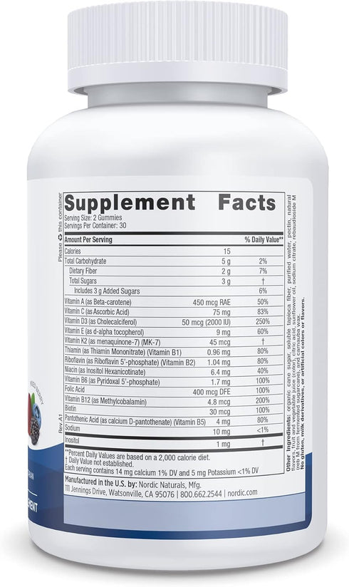 Nordic Naturals Women's Multivitamin Gummies, Mixed Berry, 60 Gummies, Support for Skin, Hair, Bones, Energy & Immunity
