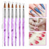 TOROKOM 19 Pcs Nail Art Brushes Set, Acrylic Nail Brush Set for Nail Art Painting and Dust Removal Tools (Purple)
