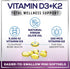 K2 (MK-7) D3 5000IU (125mcg) D3K2 Immune 240 Vitamin D with - Vitamin Per Serving - Complex Supplement for Bone, Teeth