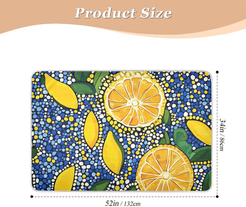 miaozhen 52" 34" Lemons Trendy Style Polka Dot Extra Large Resuable Potty Training Pad Water Resistant Baby Diaper