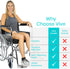 Vive Wheelchair Cushion - Waterproof Seat Pad for Coccyx, Sciatica & Tailbone Pain Relief (20'' x 18'' x 2'')