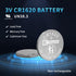EEMB CR1620 3V Lithium Battery 5-Pack - 70mAh Button Coin Cell Batteries for Watch, Key Fob, Calculator, Mobile Game,