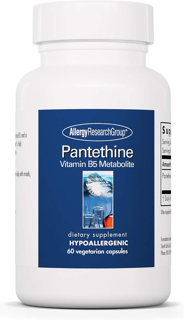 Allergy Research Group Pantethine Supplement - Vitamin B5 for Metabolism, Liver, Cardiovascular Support - 60 Count