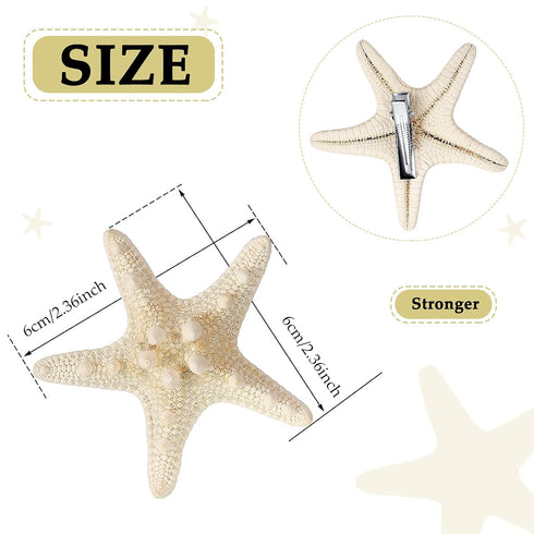 Syhood 4 Pcs Resin Starfish Hair Clip, Mermaid Hair Accessories for Women, Costume Jewelry