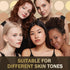 LAVONE Eyebrow Stamp Pencil Kit - Waterproof Brow Stamp Trio with Eyeliner, Pomade & Dual-ended Brush - Black Brown