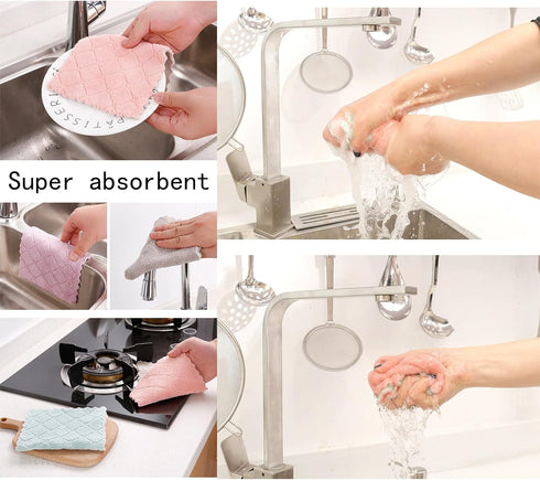 MISSJOJIAY 32 Pack Cleaning Cloth Kitchen Cloth, Dish Towels Super Absorbent Coral Velvet Dishtowels, Microfiber
