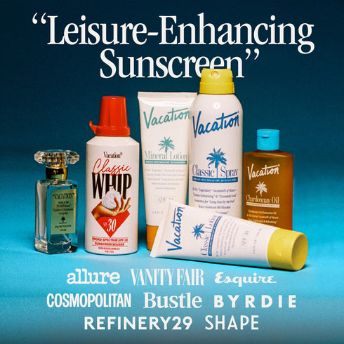 Vacation Classic Sunscreen Lotion SPF 50 + Air Freshener Bundle, Water Resistant Sun Block