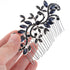 Lurrose Wedding Hair Comb, Blue Rhinestone Hairpin, Vintage Flower Bridal Accessories