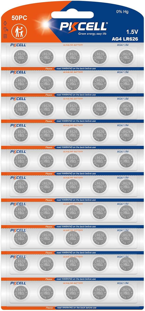 PKCELL LR626 Batteries 377 AG4 Button Cell Battery SR626sw Watch Battery