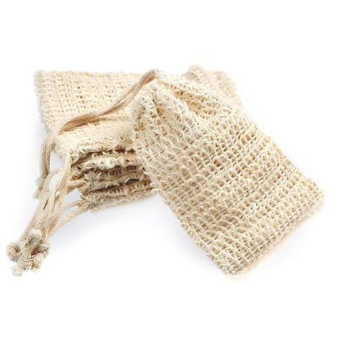 Soap Bag - 5 Packs Bar Soap Pouch, Sisal Soap Saver Bags for Exfoliating and Shower