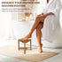 ecohistory naturally timeless 12in, Shower Foot Rest Acacia Wood Shower Stool for Shaving Legs, Waterproof Corner