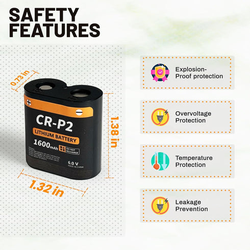 Yingsholdia CR-P2 6V 2025 223A, 2CR-P2, DL223A EL223AP (5-Pack) Batteries, Upgraded Lithium Photo Battery, Replaces