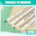 Zonon 5 Pieces Tattoo Tip Markers, Skin Marker Pen in 0.5 mm and 1 mm with Paper Ruler
