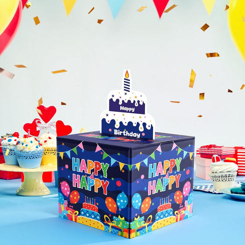 Lemicin 50 Set Birthday Money Box for Cash Surprise Gift Boxes Birthday Money Pull Box with Pull out Card
