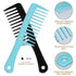 4PCS Wide Tooth Comb, Large Hair Detangling Comb Styling Comb, Professional Women Hair Care Handgrip Comb for Curly, Wet, Long Hair (Black & Blue)