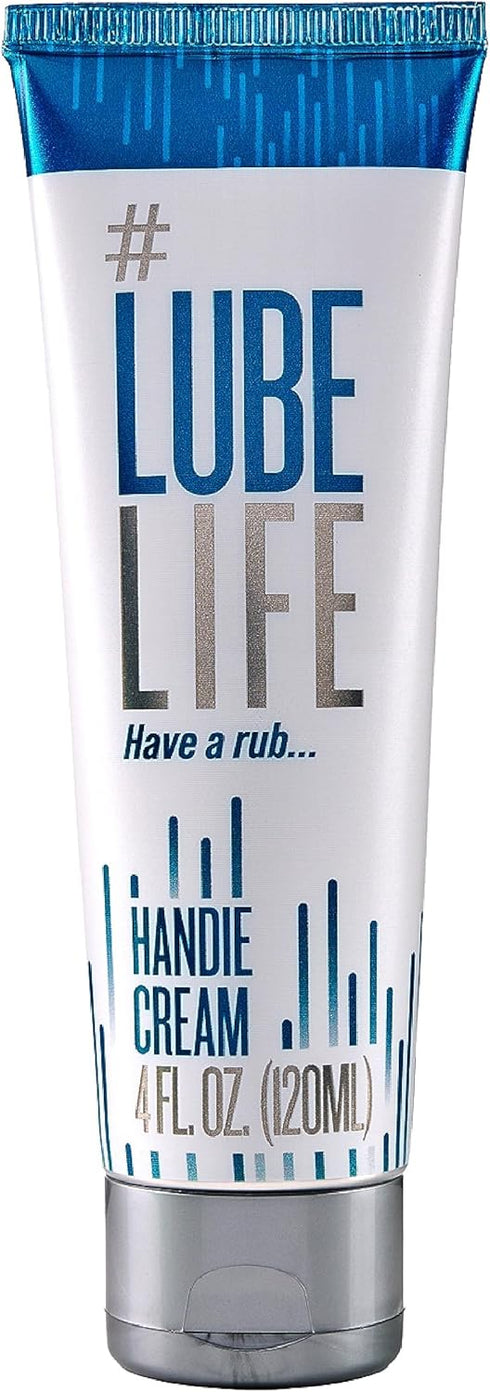 Lube Life Handie Cream, Water-Based Lube for Men and Couples, Made with Natural Ingredients, 4 Fl Oz
