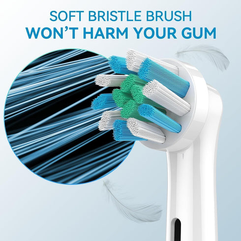 Electric Toothbrush Replacement 4 Pack, Professional Toothbrush Heads Refills for Family Gum Care, 1 White
