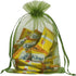 HRX Package 100pcs Olive Green Organza Drawstring Bags - 4 x 6 inch Candy Mesh Gift Bags Jewelry Pouches