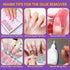Makartt Nail Glue Kit - Brush on Nail Glue 7ML, Glue Remover 10ML, Cuticle Oil, and Wooden Sticks