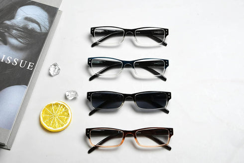 Eyekepper Reading Glasses - 4 Pack with Two-Tone Reader Sunglasses for Men and Women Reading Under The Sun