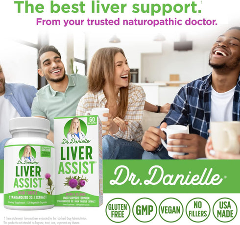 Best Liver Supplements with Milk Thistle - Organic Detox Cleanse & Repair for Men and Women - 120 Capsules by Dr.