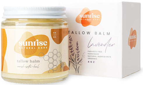 Honey and Tallow Balm - Lavender Body and Face Moisturizer - 100% Grass Fed Beef Tallow - 4 Ounces
