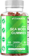 Vitamatic Irish Sea Moss Gummies – 3000mg Equivalent Per Serving, 60 Ct Supplement with Bladderwrack & Burdock Root for