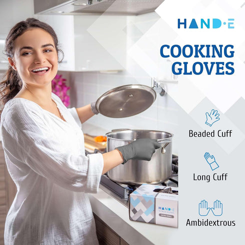 Disposable Grey Nitrile Gloves, 50 and 200 Count, Latex-Free Medical Gloves for Safety