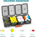 ONEUPIN 7 4 Weekly Pill Organizer Day Times a Day Large Pill Box Organizer with Drawer Designed Daily Pill Organizer