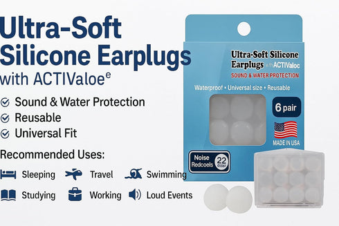 Top Med Soft Silicone Earplugs Value Pack, 6 Pairs Moldable Putty Ear Plugs for Sleeping, Snoring, Travel