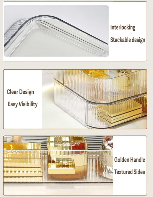 Stackable Clear Plastic Organizer Drawer for Eyeshadow Palettes, Cosmetics, and Beauty Supplies on Vanity