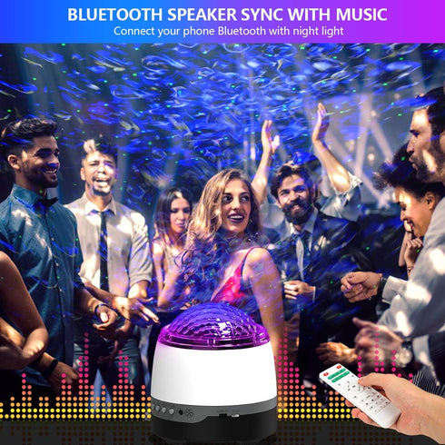 Hubbmx 8 10 Star Projector, LED Night Light White Noise Sound Machine, Soother Sounds, Light Modes, Music Speaker